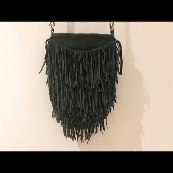 Suede Leather Fringe Purse - Picture 2 of 4